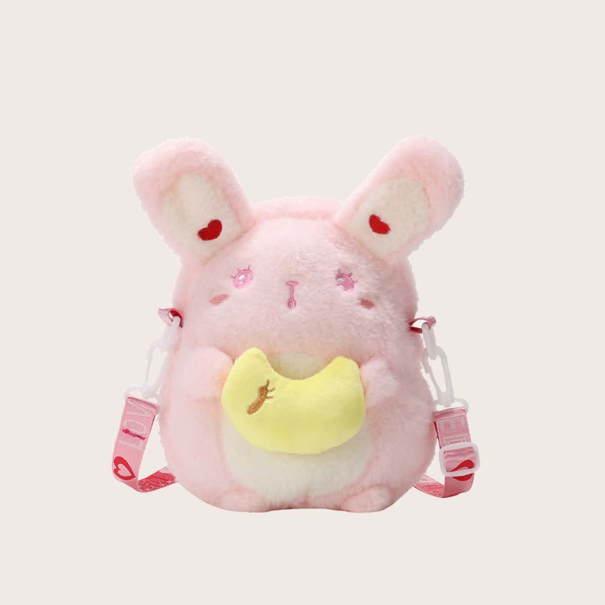 

Rabbit Fluffy Crossbody Bag, Baby pink