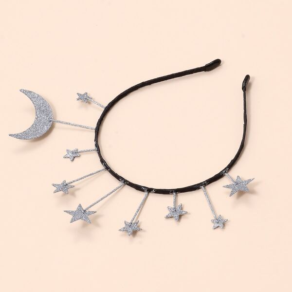

Glitter Star Decor Hair Hoop, Silver