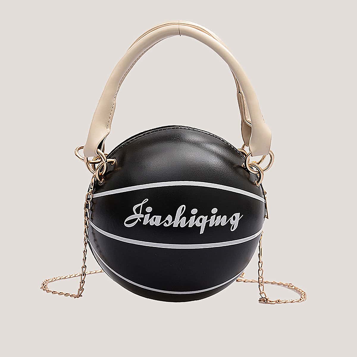 

Basketball Chain Satchel Bag, Black