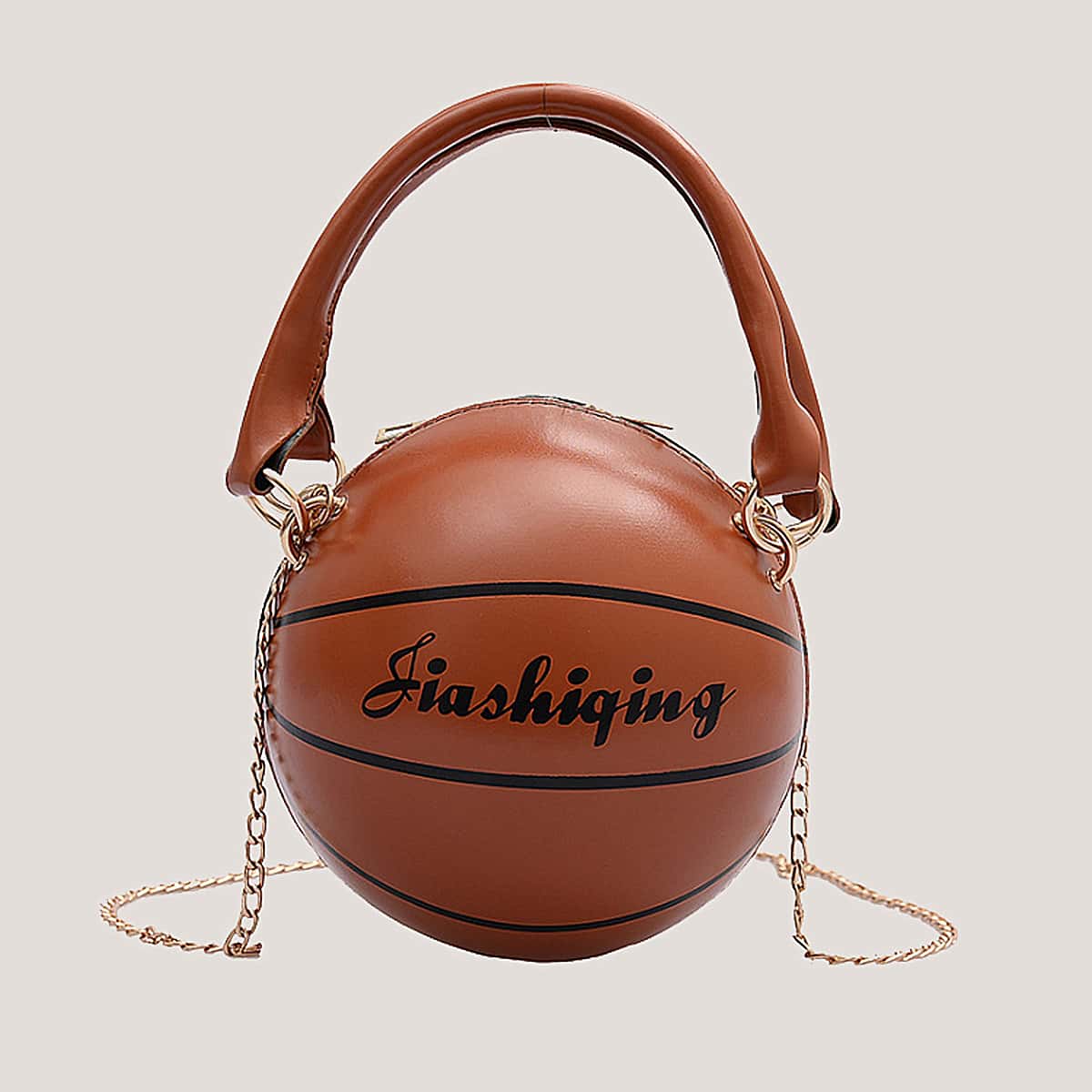 

Basketball Chain Satchel Bag, Brown
