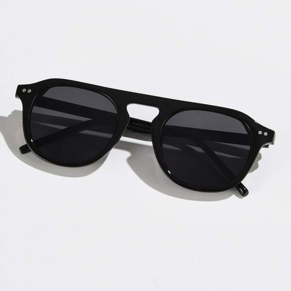 

Acrylic Frame Minimalist Sunglasses, Black