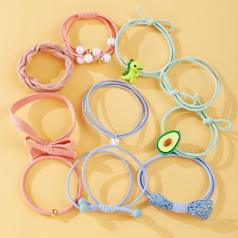 

10pcs Avocado Hair Tie, Multicolor