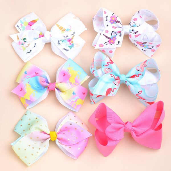 

6pcs Toddler Girls Unicorn Pattern Hair Clip, Multicolor