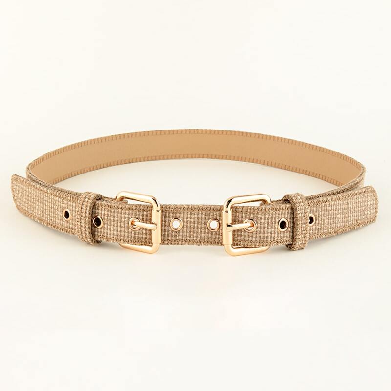 

Double Metal Buckle Belt, Khaki