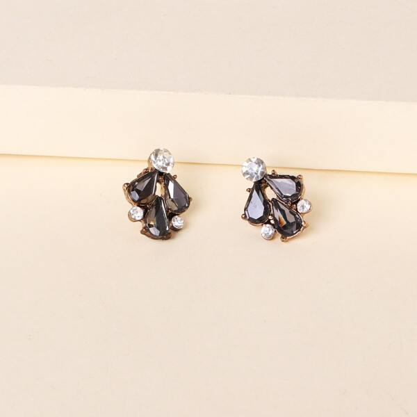 

Rhinestone Decor Stud Earrings, Grey