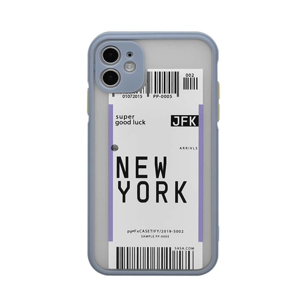 

Чехол для iPhone с контрастной рамкой и рисунком билетов, Синий