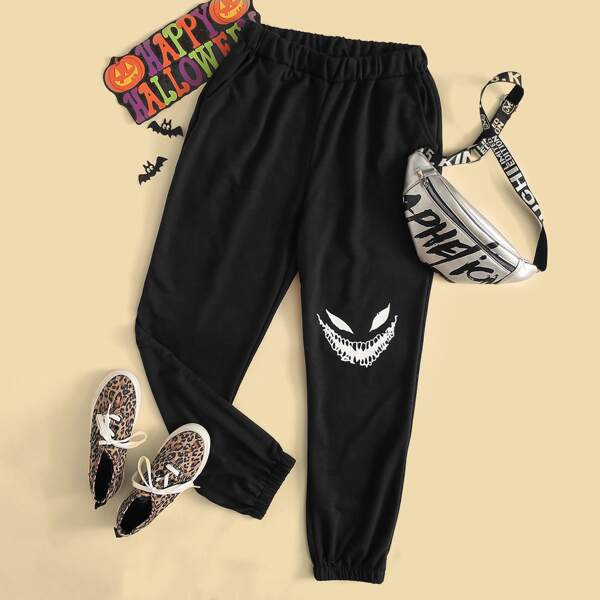 

Halloween Print Sweatpants, Black