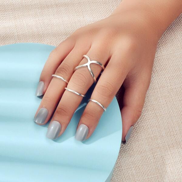 

4pcs Minimalist Ring, Silver