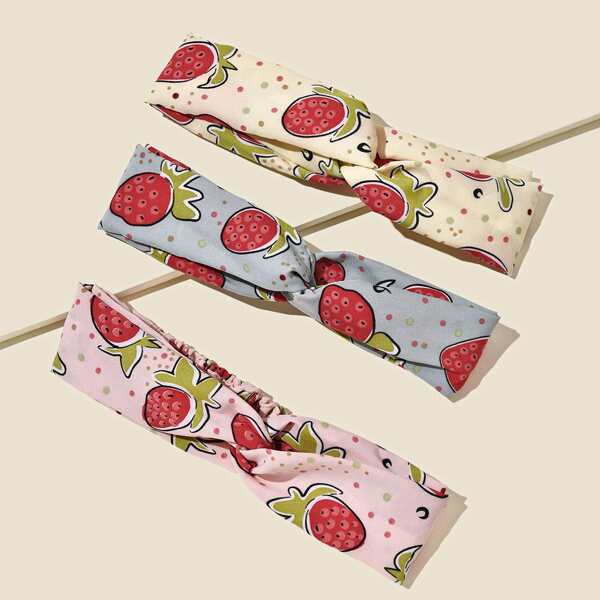 

3pcs Fruit Pattern Headband, Multicolor