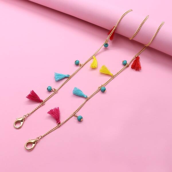 

Toddler Girls Tassel Charm Necklace, Multicolor
