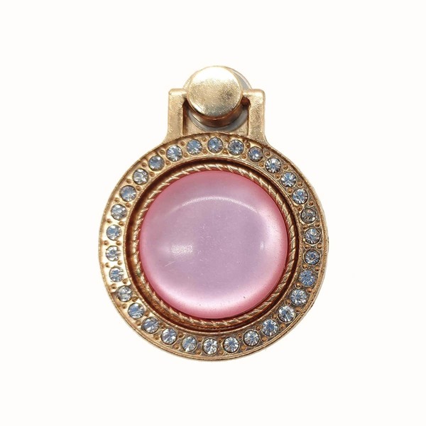 

Gemstone & Rhinestone Decor Phone Ring, Gold