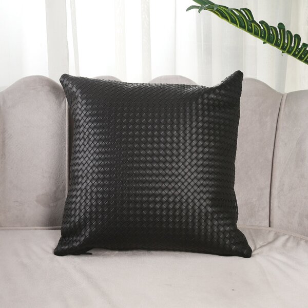 

Plain PU Cushion Cover Without Filler, Black