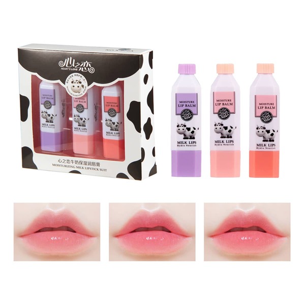 

3 увлажняющих бальзама для губ, Многоцветный