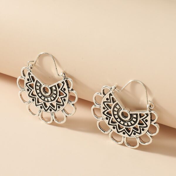 

Vintage Hoop Earrings, Silver