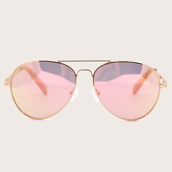 

Top Bar Aviator Polarized Sunglasses, Pink