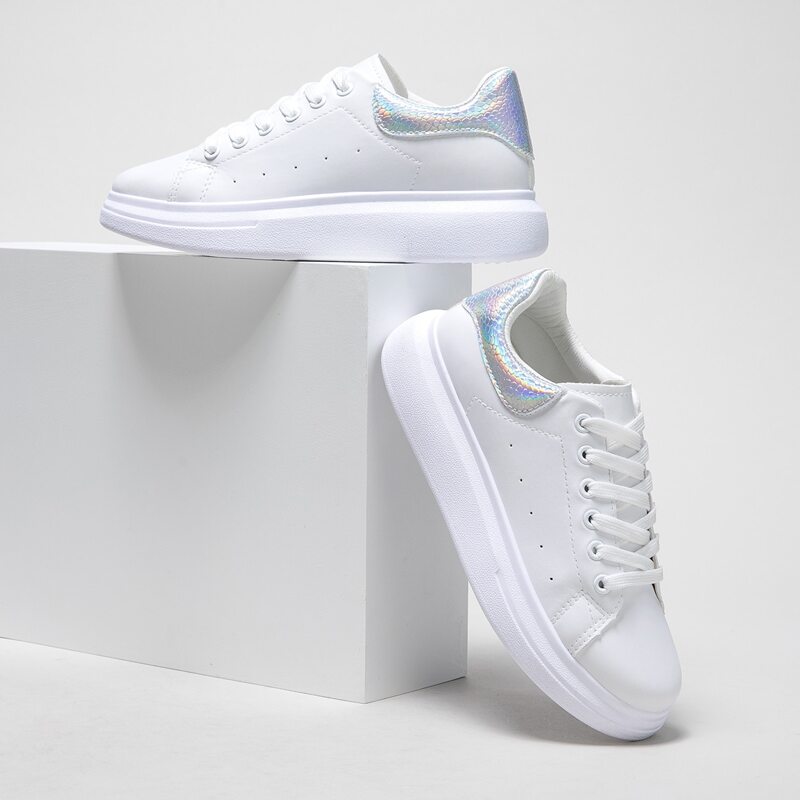 

Lace-up Front Wide Fit Sneakers, White