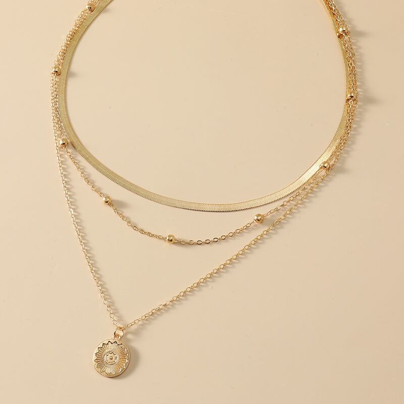

Disc Charm Layered Necklace, Gold