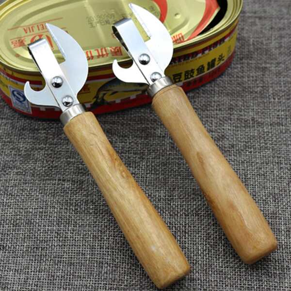 

1pc Bottle Opener With Wooden Handle, Multicolor
