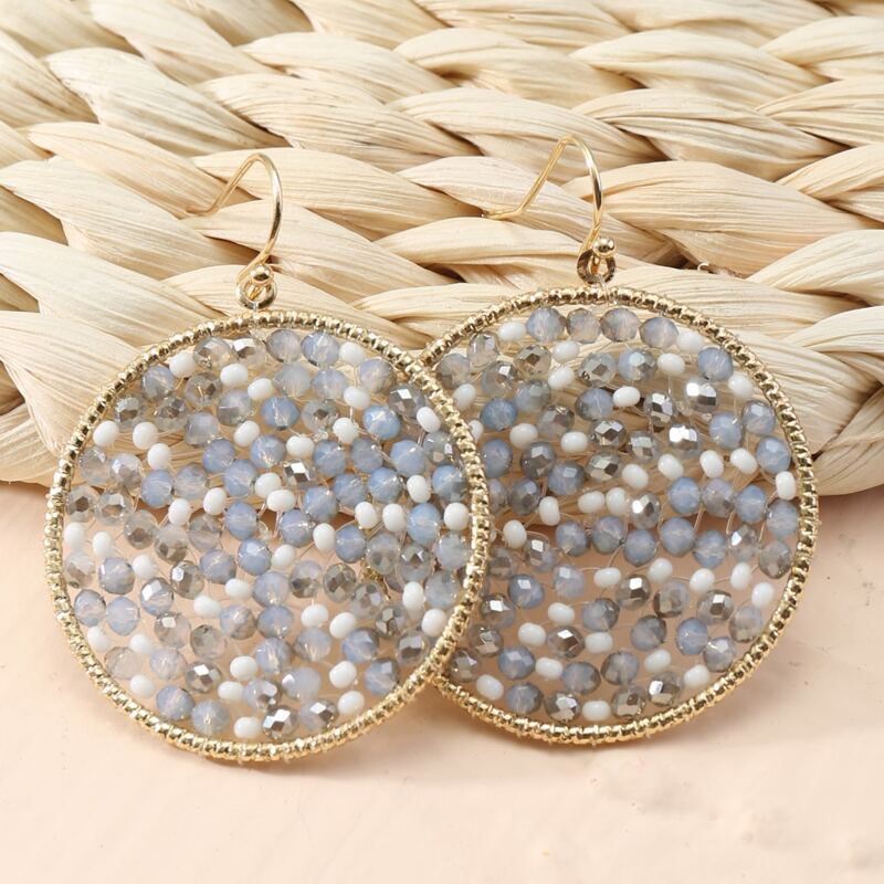 

Crystal Decor Round Drop Earrings, Multicolor