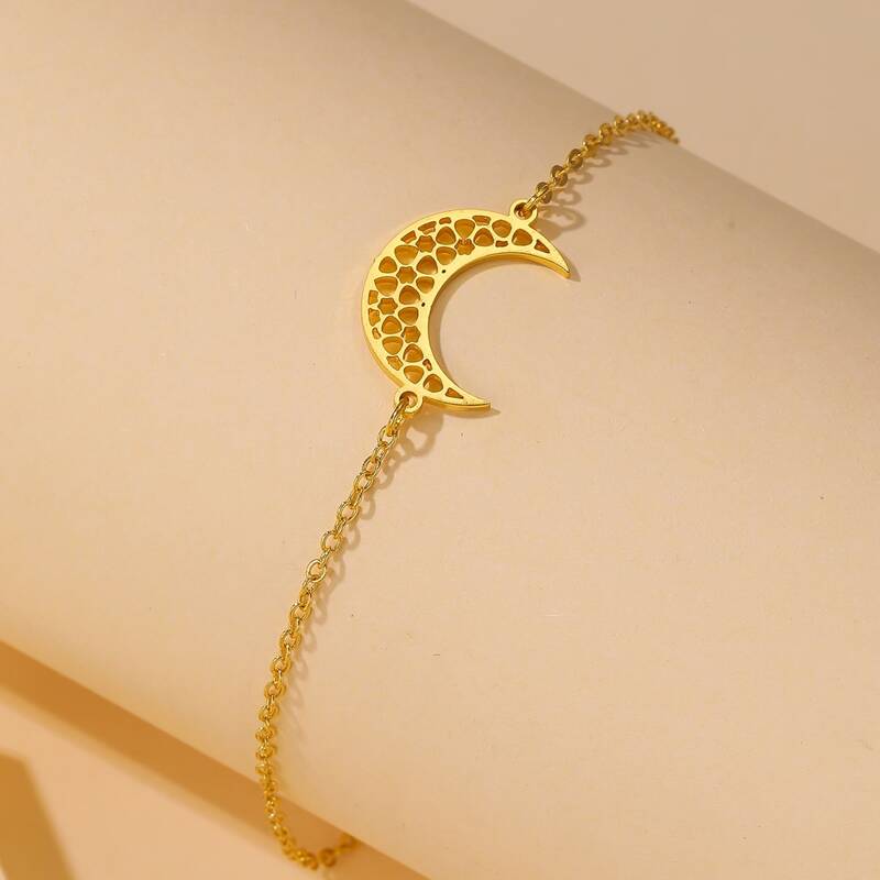 

Moon Decor Chain Bracelet, Gold