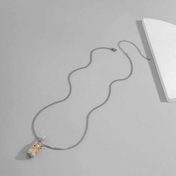 

Men Beer Charm Necklace, Silver