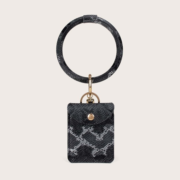 

Snakeskin Print Bag Accessory, Black