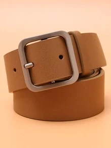 Men Metal Buckle Belt - Khaki - View 1