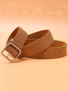 Men Metal Buckle Belt - Khaki - View 5