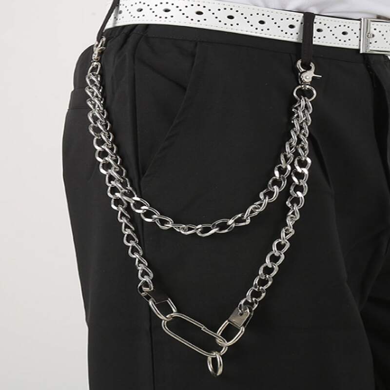 

Guys Layered Pant Chain, Silver
