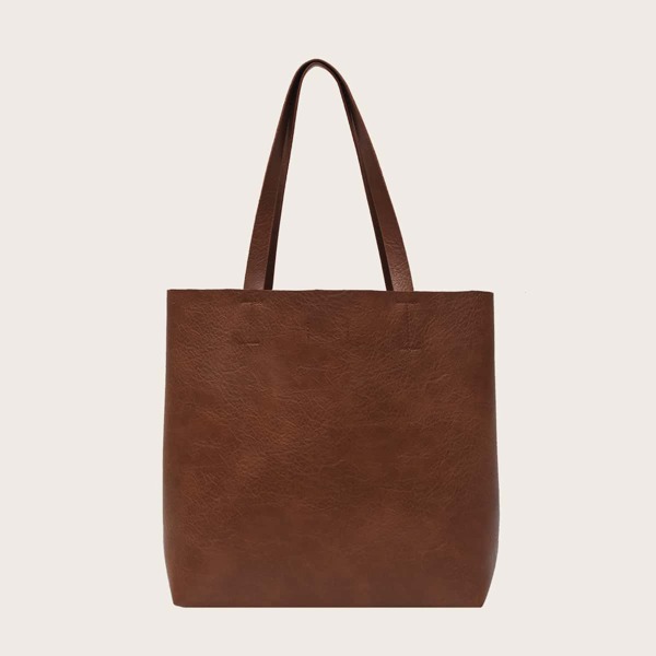 

Girls Minimalist Tote Bag, Brown