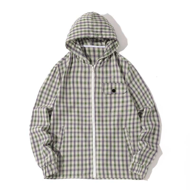 

Guys Zip Up Plaid Hooded Jacket, Multicolor