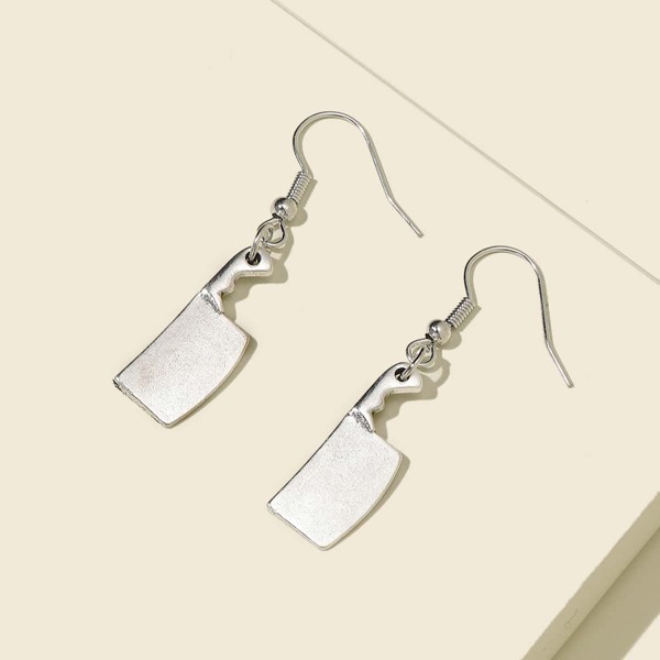

Chopper Drop Earrings, Silver