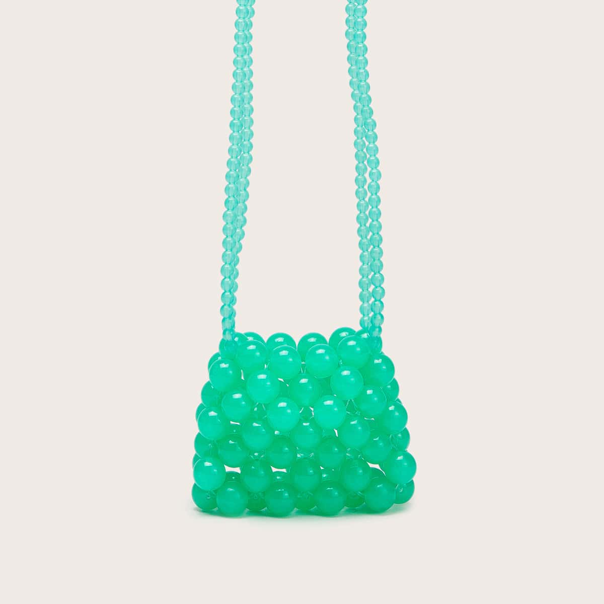 

Mini Beaded Crossbody Bag, Green