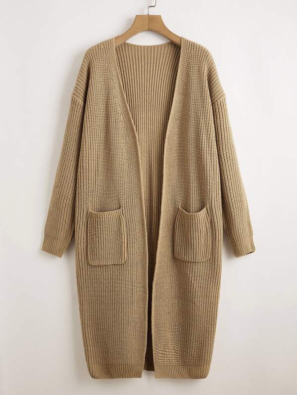 Drop Shoulder Open Front Cardigan | shein.com