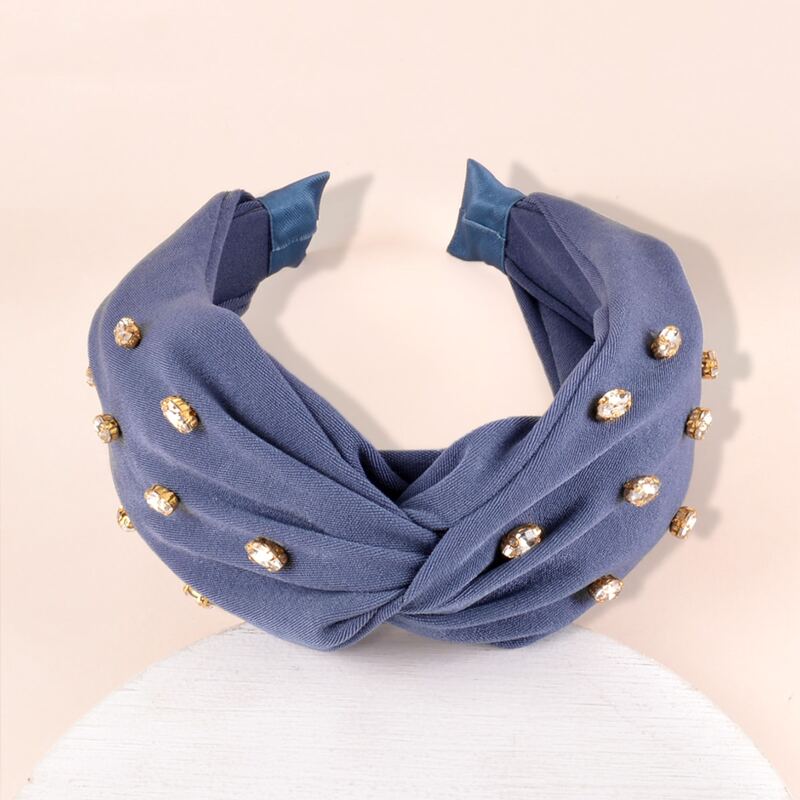 

Rhinestone Decor Twist Hair Hoop, Blue