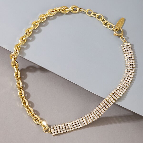 

Christmas Rhinestone Decor Chain Necklace, Gold