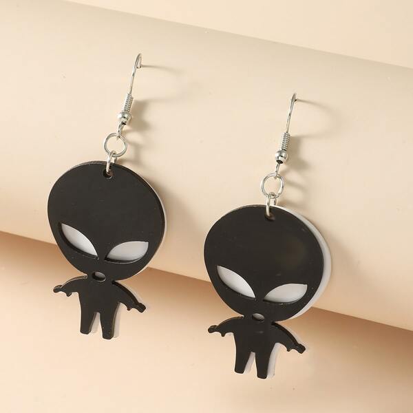 

Cartoon Drop Earrings, Black