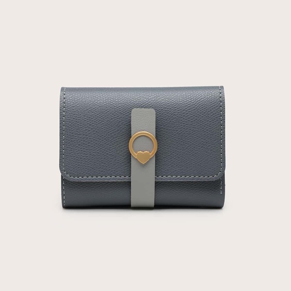 

Metal Decor Fold Over Purse, Grey