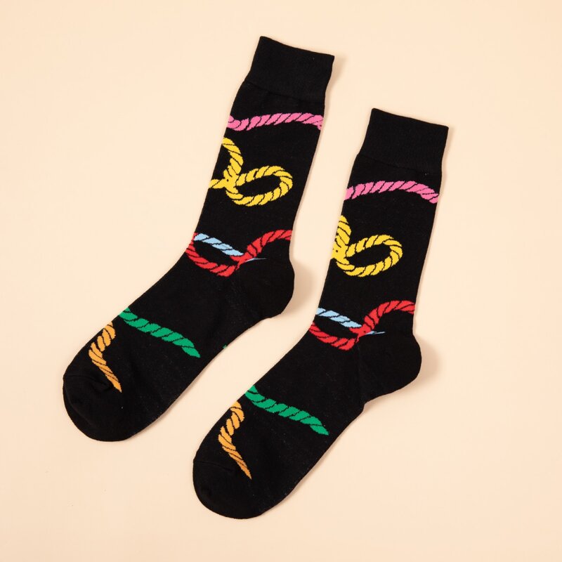 

Guys Rope Print Socks, Multicolor