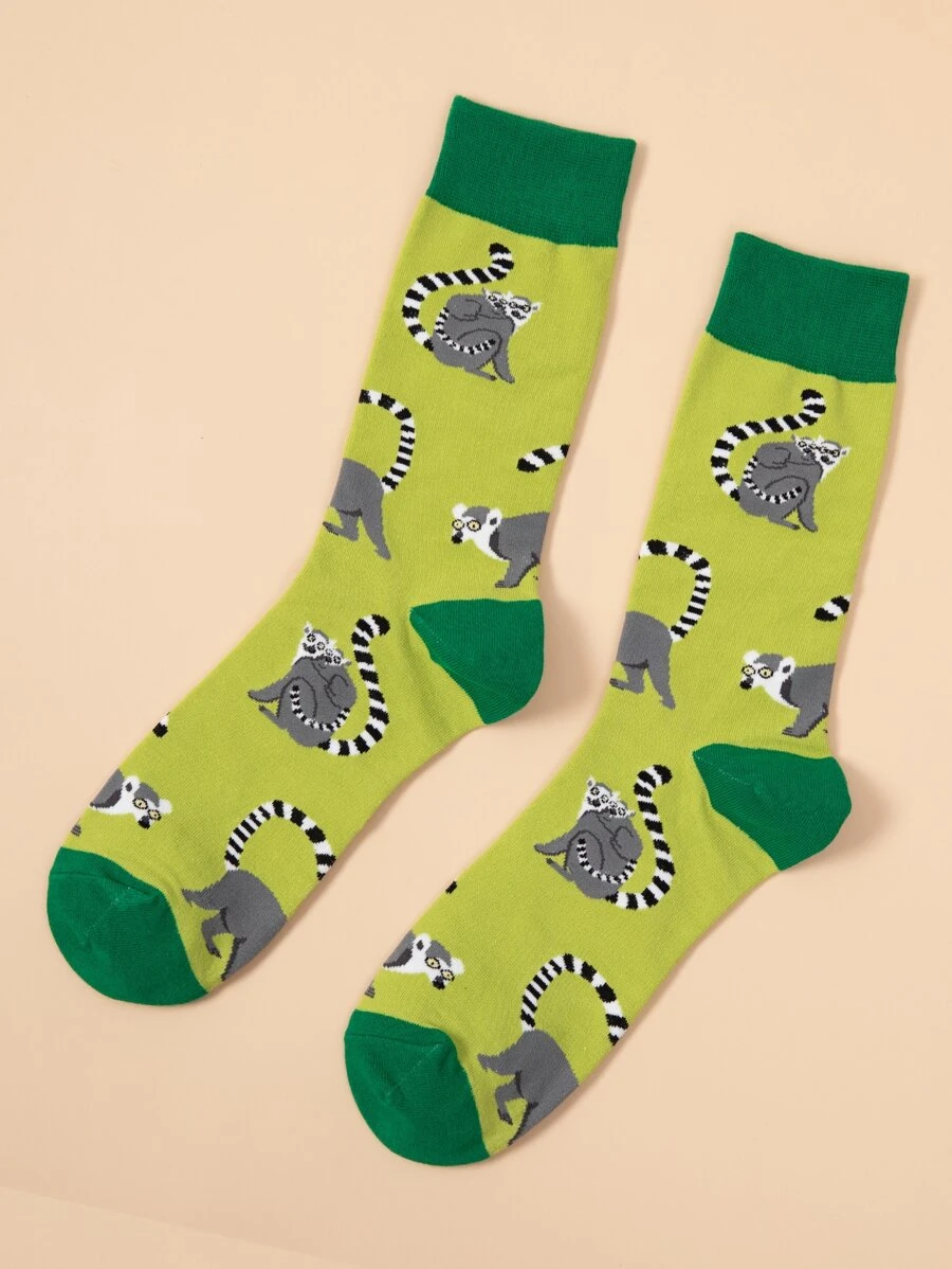 男士卡通圖案襪子 - 彩色 - 查看 1
