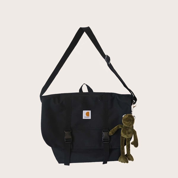 

Men Release Buckle Crossbody With Bag Charm, Black
