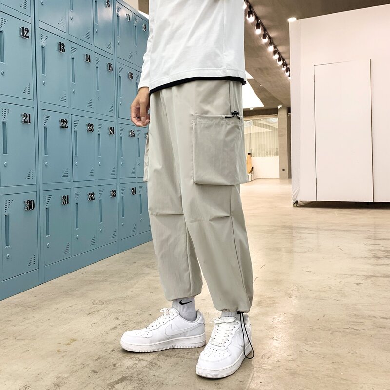 

Pocket Side Drawstring Cargo Pants, Khaki