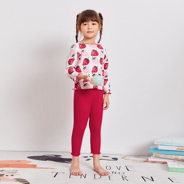 

Toddler Girls Strawberry Print PJ Set, Multicolor