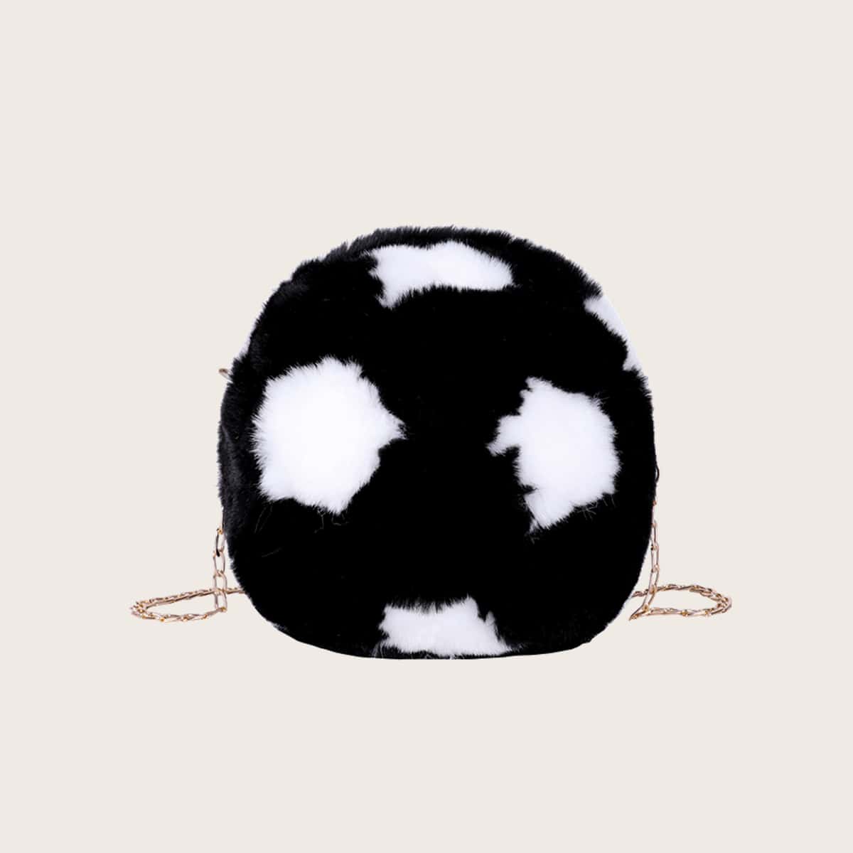 

Colorblock Round Crossbody Bag, Black