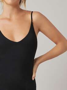 SHEIN BASICS Solid Bodycon Dress - Black - View 4