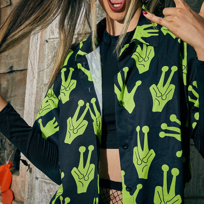 

Halloween Gesture Print Shirt, Multicolor