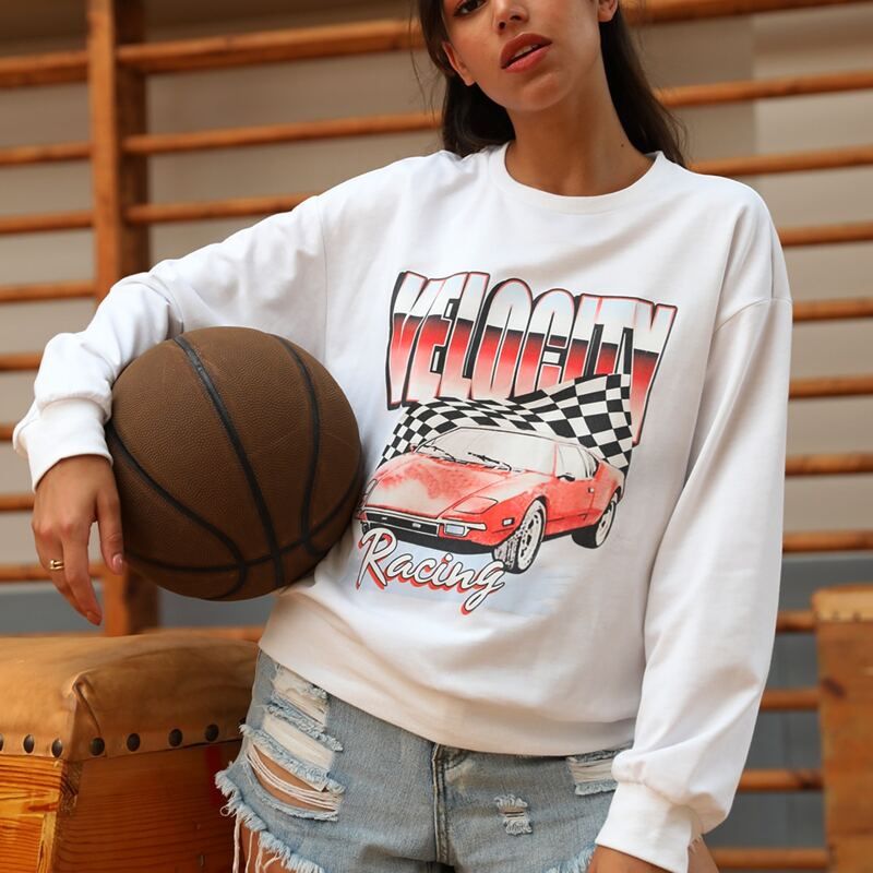 

Letter Graphic Sweatshirt, White