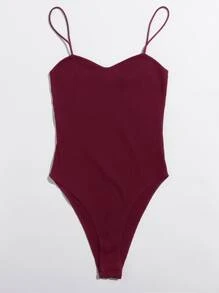 SHEIN Privé Body de tirantes tejido de canalé - Burdeos - Ver 3