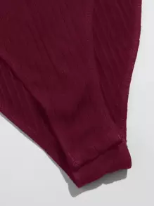 SHEIN Privé Body de tirantes tejido de canalé - Burdeos - Ver 4
