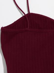 SHEIN Privé Body de tirantes tejido de canalé - Burdeos - Ver 5